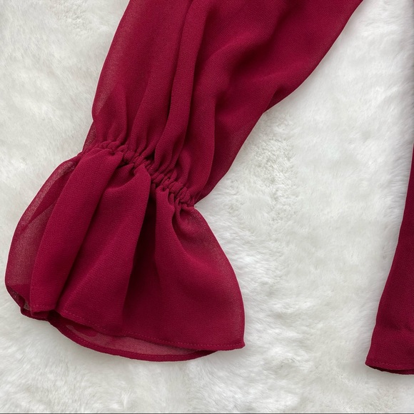 NWT Rachel Parcell Feminine Red Ruffle Top - Picture 7 of 13